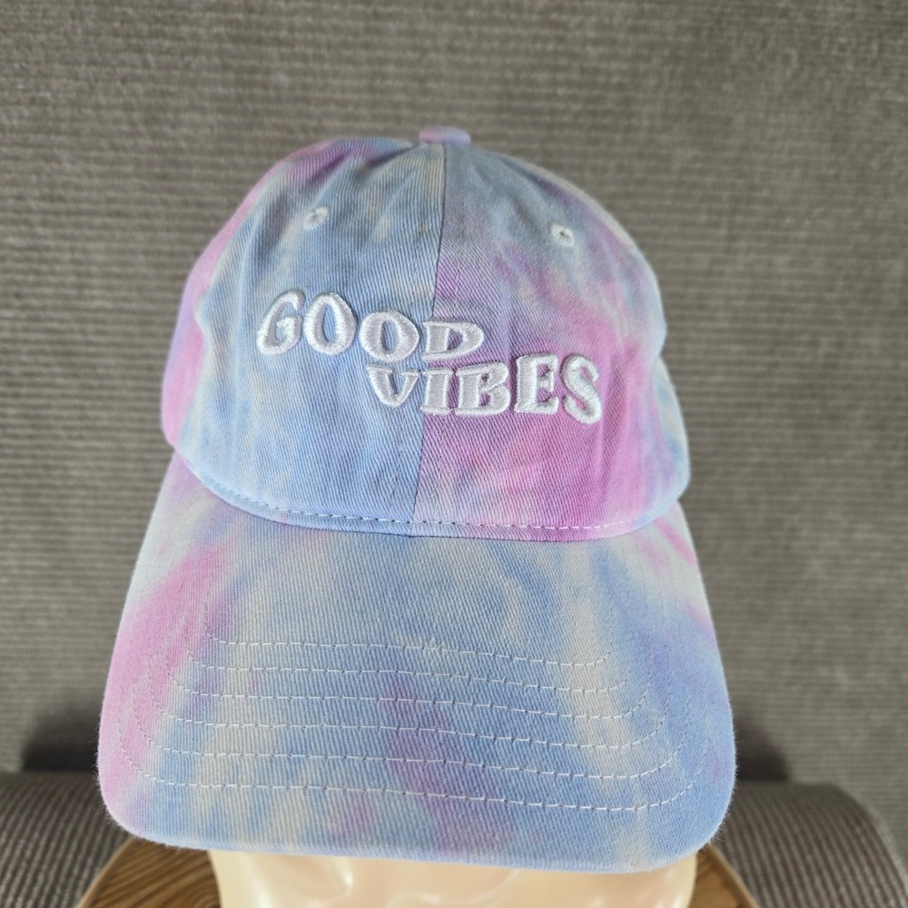 C&C California Women OS Pink Blue Tie Dye Good Vibes Baseball Cap